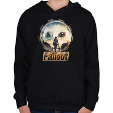 PRINTFASHION Fallout - Gyerek kapucnis pulóver - Fekete gyerek pulóver, kardigán