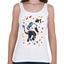 PRINTFASHION Falmászó macska - Női atléta - Fehér női trikó