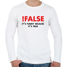 PRINTFASHION !false - programozó vicc - Férfi hosszú ujjú póló - Fehér férfi póló