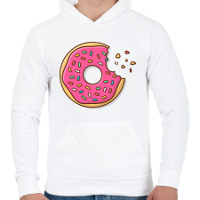 PRINTFASHION Fánk - Férfi kapucnis pulóver - Fehér férfi pulóver, kardigán