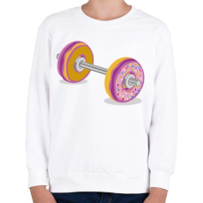 PRINTFASHION Fánk súlyzó - Gyerek pulóver - Fehér