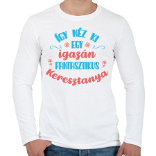 PRINTFASHION Fantasztikus keresztanya - Férfi hosszú ujjú póló - Fehér férfi póló