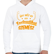PRINTFASHION Fantasztikus szemész - Férfi kapucnis pulóver - Fehér