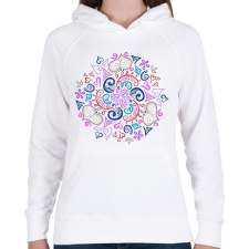 PRINTFASHION Fantázia mandala - Női kapucnis pulóver - Fehér női pulóver, kardigán