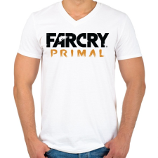 PRINTFASHION Far Cry Primal - Férfi V-nyakú póló - Fehér férfi póló