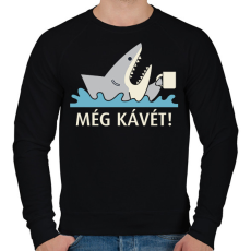 PRINTFASHION Fáradt cápa - Még kávét - Férfi pulóver - Fekete