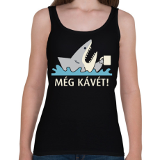 PRINTFASHION Fáradt cápa - Még kávét - Női atléta - Fekete