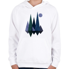PRINTFASHION Farkas ás hegyek 6 - Gyerek kapucnis pulóver - Fehér gyerek pulóver, kardigán
