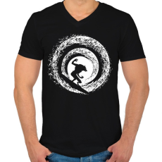 PRINTFASHION Farkas ember - Férfi V-nyakú póló - Fekete