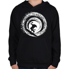 PRINTFASHION Farkas ember - Gyerek kapucnis pulóver - Fekete gyerek pulóver, kardigán