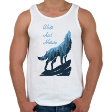 PRINTFASHION Farkas és a természet - Férfi atléta - Fehér atléta, trikó