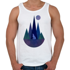 PRINTFASHION Farkas és hegyek 1 - Férfi atléta - Fehér