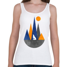 PRINTFASHION Farkas és hegyek 2 - Női atléta - Fehér