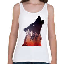 PRINTFASHION Farkas és hold - Női atléta - Fehér női trikó