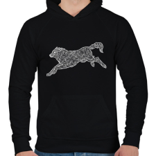 PRINTFASHION Farkas - fehér - Férfi kapucnis pulóver - Fekete férfi pulóver, kardigán