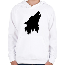 PRINTFASHION Farkas fej  - Gyerek kapucnis pulóver - Fehér gyerek pulóver, kardigán