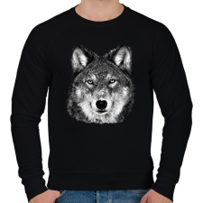 PRINTFASHION Farkas (fekete-fehér újság) - Férfi pulóver - Fekete férfi pulóver, kardigán