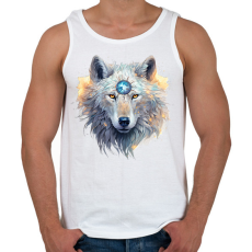 PRINTFASHION farkas - Férfi atléta - Fehér