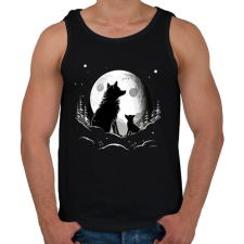 PRINTFASHION farkas - Férfi atléta - Fekete atléta, trikó