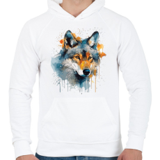 PRINTFASHION farkas - Férfi kapucnis pulóver - Fehér