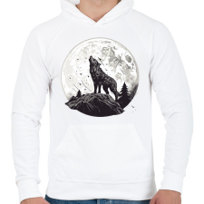 PRINTFASHION Farkas  - Férfi kapucnis pulóver - Fehér férfi pulóver, kardigán