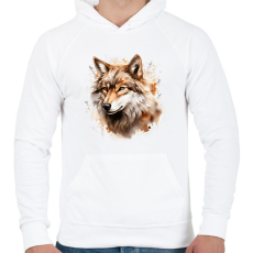 PRINTFASHION farkas - Férfi kapucnis pulóver - Fehér