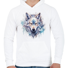 PRINTFASHION farkas - Férfi kapucnis pulóver - Fehér