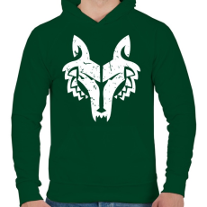 PRINTFASHION Farkas - Férfi kapucnis pulóver - Sötétzöld