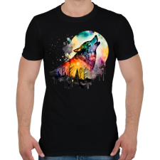 PRINTFASHION Farkas  - Férfi póló - Fekete férfi póló