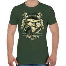 PRINTFASHION Farkas - Férfi póló - Katonazöld