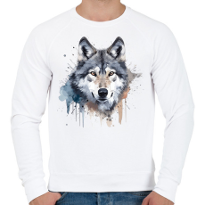 PRINTFASHION Farkas - Férfi pulóver - Fehér