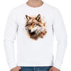 PRINTFASHION farkas - Férfi pulóver - Fehér