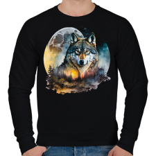 PRINTFASHION Farkas - Férfi pulóver - Fekete férfi pulóver, kardigán