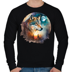 PRINTFASHION Farkas  - Férfi pulóver - Fekete