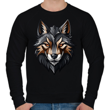 PRINTFASHION Farkas - Férfi pulóver - Fekete férfi pulóver, kardigán
