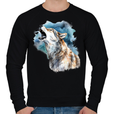 PRINTFASHION Farkas  - Férfi pulóver - Fekete