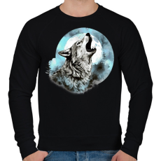 PRINTFASHION Farkas  - Férfi pulóver - Fekete