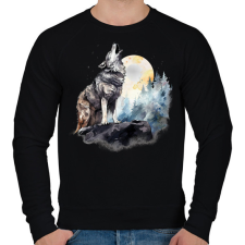 PRINTFASHION Farkas - Férfi pulóver - Fekete férfi pulóver, kardigán