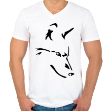 PRINTFASHION Farkas  - Férfi V-nyakú póló - Fehér férfi póló