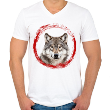 PRINTFASHION farkas - Férfi V-nyakú póló - Fehér férfi póló