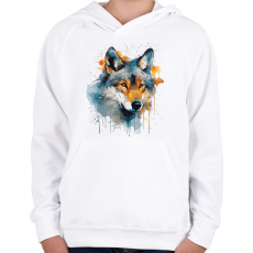 PRINTFASHION farkas - Gyerek kapucnis pulóver - Fehér