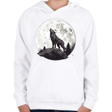 PRINTFASHION Farkas  - Gyerek kapucnis pulóver - Fehér gyerek pulóver, kardigán