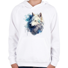 PRINTFASHION farkas - Gyerek kapucnis pulóver - Fehér