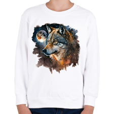 PRINTFASHION farkas - Gyerek pulóver - Fehér gyerek pulóver, kardigán