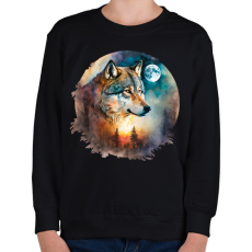 PRINTFASHION Farkas  - Gyerek pulóver - Fekete