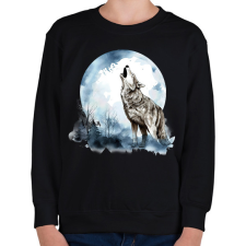 PRINTFASHION Farkas  - Gyerek pulóver - Fekete gyerek pulóver, kardigán