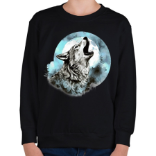 PRINTFASHION Farkas  - Gyerek pulóver - Fekete gyerek pulóver, kardigán