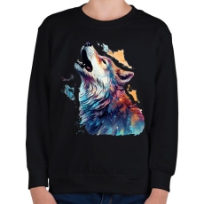 PRINTFASHION farkas - Gyerek pulóver - Fekete