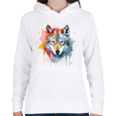 PRINTFASHION Farkas - Női kapucnis pulóver - Fehér