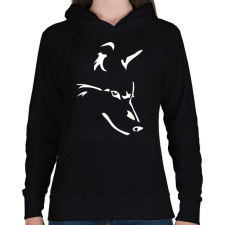 PRINTFASHION Farkas  - Női kapucnis pulóver - Fekete női pulóver, kardigán